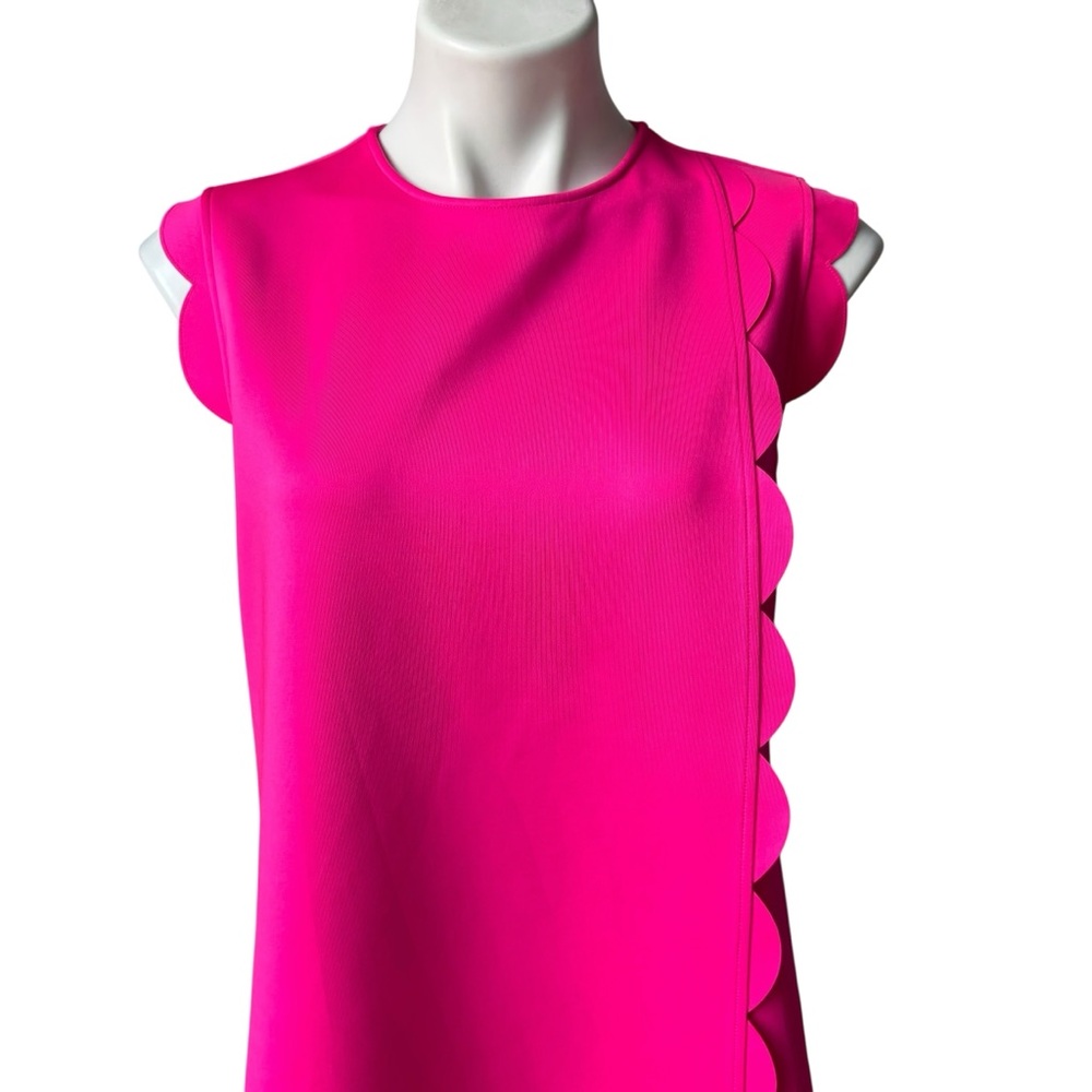Ted Baker London Fresh Start Swing Mini Dress Pink Scalloped Hem, Sz US 6 - Picture 10 of 15
